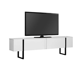 Έπιπλο τηλεόρασης Luxe χρώμα λευκό - μαύρο 180x30x50εκ.