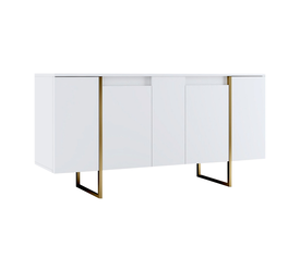 Μπουφές Luxe χρώμα λευκό - χρυσό 160x35x80εκ.