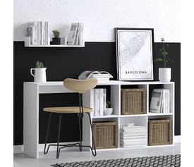 Γραφείο εργασίας Blake χρώμα λευκό 145x45x74εκ.