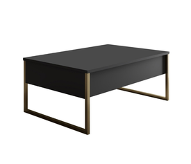 Τραπεζάκι σαλονιού Luxe χρώμα ανθρακί - χρυσό 90x60x40εκ.