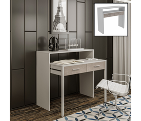 Κονσόλα - Γραφείο εργασίας Nena χρώμα λευκό 99x36/58x88εκ.