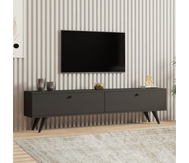 Έπιπλο τηλεόρασης Paris χρώμα ανθρακί 160x25x35εκ.