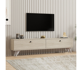 Έπιπλο τηλεόρασης Paris χρώμα travertine 160x25x35εκ.