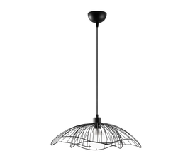 Φωτιστικό οροφής Farac E27 μεταλλικό μονόφωτο χρώμα μαύρο Ø50x31/111εκ.