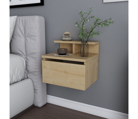 Κομοδίνο επιτοίχιο Arsen χρώμα φυσικό οξιάς 39,8x31,9x35εκ.