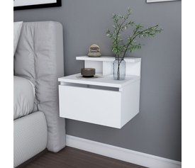 Κομοδίνο επιτοίχιο Arsen χρώμα λευκό 39,8x31,9x35εκ.