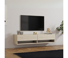 Έπιπλο τηλεόρασης επιτοίχιο Arges χρώμα travertine 140x29,6x30εκ.