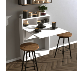 Τραπέζι επιτοίχιο πτυσσόμενο Bracke χρώμα λευκό 70x15x96εκ.