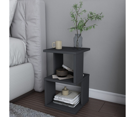 Κομοδίνο Carter χρώμα ανθρακί 29,6x29,6x49,4εκ.