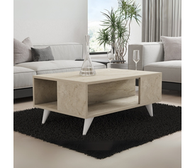 Τραπεζάκι σαλονιού Yuka χρώμα travertine 90x60x39,5εκ.