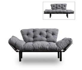 Καναπές - κρεβάτι Nitta διθέσιος υφασμάτινος χρώμα γκρι 155x70x85εκ.