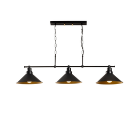 Φωτιστικό οροφής Kyran E27 μεταλλικό τρίφωτο χρώμα μαύρο 108x24x55εκ.