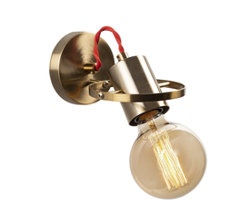 Απλίκα τοίχου Asen E27 μεταλλική χρώμα χρυσό vintage 12x17x13εκ.