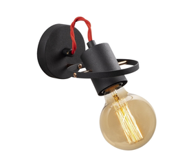 Απλίκα τοίχου Asen E27 μεταλλική χρώμα μαύρο 12x17x13εκ.