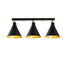 Φωτιστικό οροφής Arden E27 μεταλλικό τρίφωτο χρώμα μαύρο 72x20x26εκ.