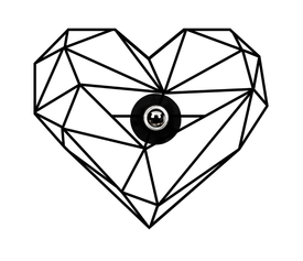 Απλίκα τοίχου Heart E27 MDF χρώμα μαύρο 47x12x40εκ.