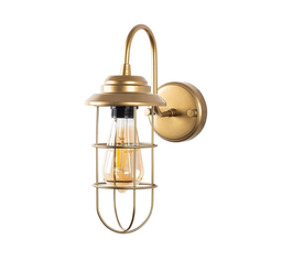 Απλίκα τοίχου Vole E27 μεταλλική χρώμα χρυσό 10x12x32εκ.