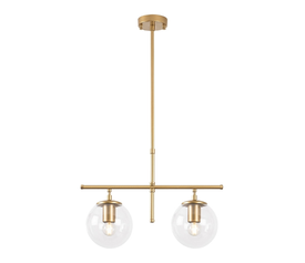 Φωτιστικό οροφής Nilufer E27 μεταλλικό δίφωτο χρώμα χρυσό 52x15x76εκ.