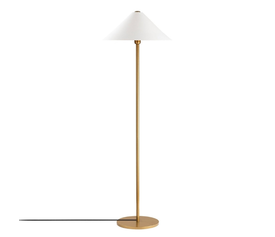 Φωτιστικό δαπέδου Cansu E27 μεταλλικό χρώμα λευκό - χρυσό Ø46x150εκ.