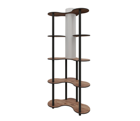 Φωτιστικό δαπέδου Nova II MDF - PVC ύφασμα χρώμα καρυδί - μαύρο 65x35x150εκ.