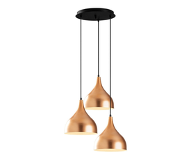 Φωτιστικό οροφής Oslo E27 μεταλλικό τρίφωτο χρώμα χάλκινο 47x30x122εκ.