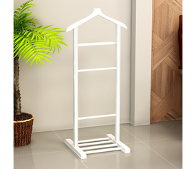 Επιδαπέδια κρεμάστρα Beta ξύλινη χρώμα λευκό 48x35x120εκ.