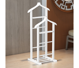 Επιδαπέδια κρεμάστρα Beta II ξύλινη χρώμα λευκό 48x35x120εκ.