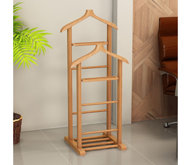 Επιδαπέδια κρεμάστρα Beta II ξύλινη χρώμα φυσικό 48x35x120εκ.