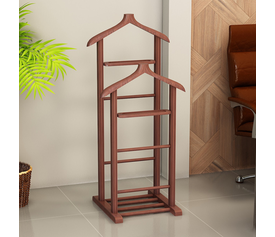 Επιδαπέδια κρεμάστρα Beta II ξύλινη χρώμα καρυδί 48x35x120εκ.