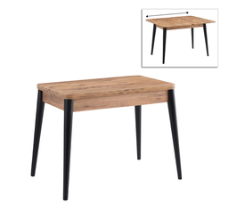 Τραπέζι Dolunay επεκτεινόμενο χρώμα atlantic pine - μαύρο 100x60(120x100)x79,5εκ.