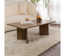 Τραπεζάκι σαλονιού Sabin χρώμα καρυδί 119x60x40εκ.