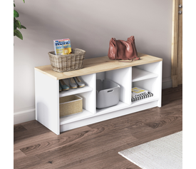 Παπουτσοθήκη London χρώμα λευκό - sapphire oak 100x35x40εκ.