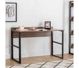 Γραφείο εργασίας Rana χρώμα καρυδί - μαύρο 120x60x78,8εκ.