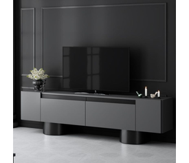 Έπιπλο τηλεόρασης Haven χρώμα ανθρακί 180x30x50εκ.