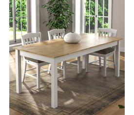 Τραπέζι Fira χρώμα λευκό - φυσικό οξιάς 180x90x78εκ.