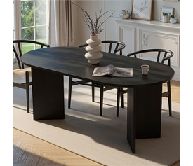 Τραπέζι Sablin χρώμα black wood 180x89,5x75εκ.