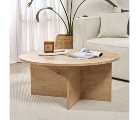 Τραπεζάκι σαλονιού Soleil χρώμα sapphire oak Ø90x40εκ.