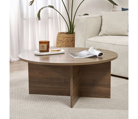 Τραπεζάκι σαλονιού Soleil χρώμα καρυδί Ø90x40εκ.