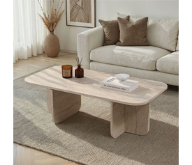 Τραπεζάκι σαλονιού Becaj χρώμα travertine 120x60x41,4εκ.