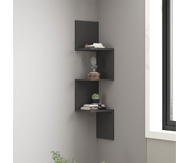 Ραφιέρα τοίχου Zikzak χρώμα ανθρακί 25x25x105,4εκ.