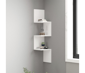 Ραφιέρα τοίχου Zikzak χρώμα λευκό 25x25x105,4εκ.