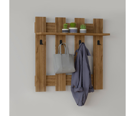 Κρεμάστρα τοίχου Carina χρώμα καρυδί 70x18x70εκ.