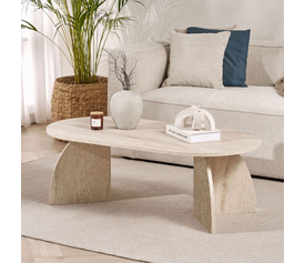 Τραπεζάκι σαλονιού Melina χρώμα travertine 120x60x40εκ.