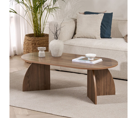 Τραπεζάκι σαλονιού Melina χρώμα καρυδί 120x60x40εκ.