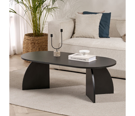 Τραπεζάκι σαλονιού Melina χρώμα black wood 120x60x40εκ.