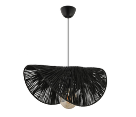 Φωτιστικό οροφής Taco E27 γιούτα μονόφωτο χρώμα μαύρο 51x36x55εκ.