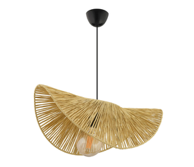 Φωτιστικό οροφής Taco E27 γιούτα μονόφωτο χρώμα camel 51x36x55εκ.