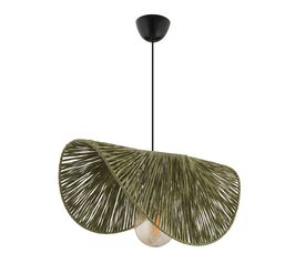 Φωτιστικό οροφής Taco E27 γιούτα μονόφωτο χρώμα πράσινο 51x36x55εκ.