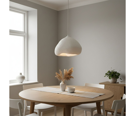 Φωτιστικό οροφής Lora E27 fiberglass μονόφωτο χρώμα λευκό 32x28x120εκ.