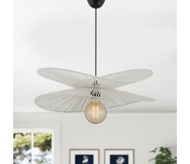 Φωτιστικό οροφής Dafodil E27 από σχοινί μονόφωτο χρώμα λευκό Ø48x55εκ.